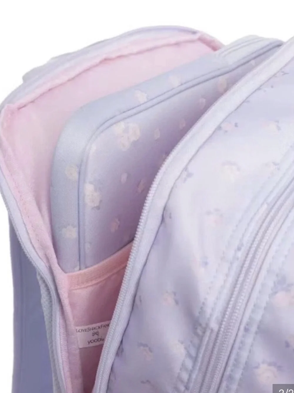 LoveShackFancy Pale Lavender Quilted Kids Backpack with Bow Charm